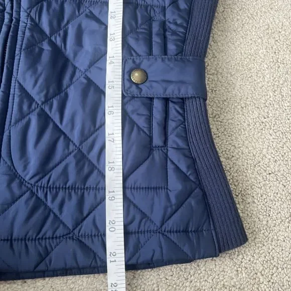 Ralph Lauren Sport Womens Vest S Quilted Crest Crown Logo Suede Trim Equestrian - Picture 5 of 6